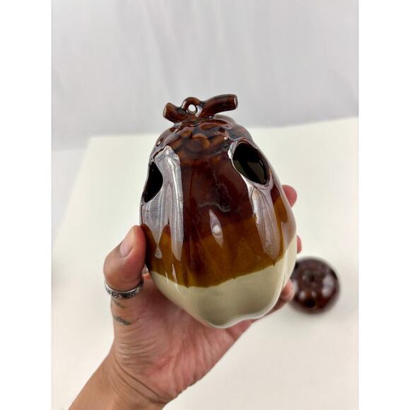 VTG  3 pc Pottery Brown Drip Glaze Kitchen Utensil Holder Taiwan 1970's - Picture 8 of 12